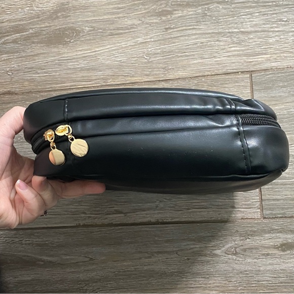 Black Faux Leather Cosmetic Bag - Picture 4 of 9